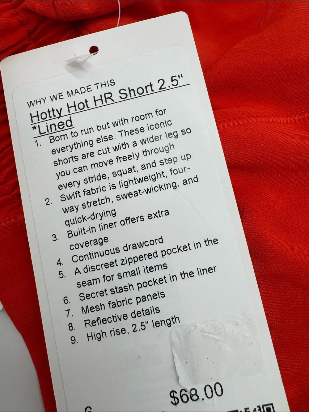 NWT Lululemon Hotty Hot High-Rise 2.5” Lined Shorts Size 4,6,12 Orange $68